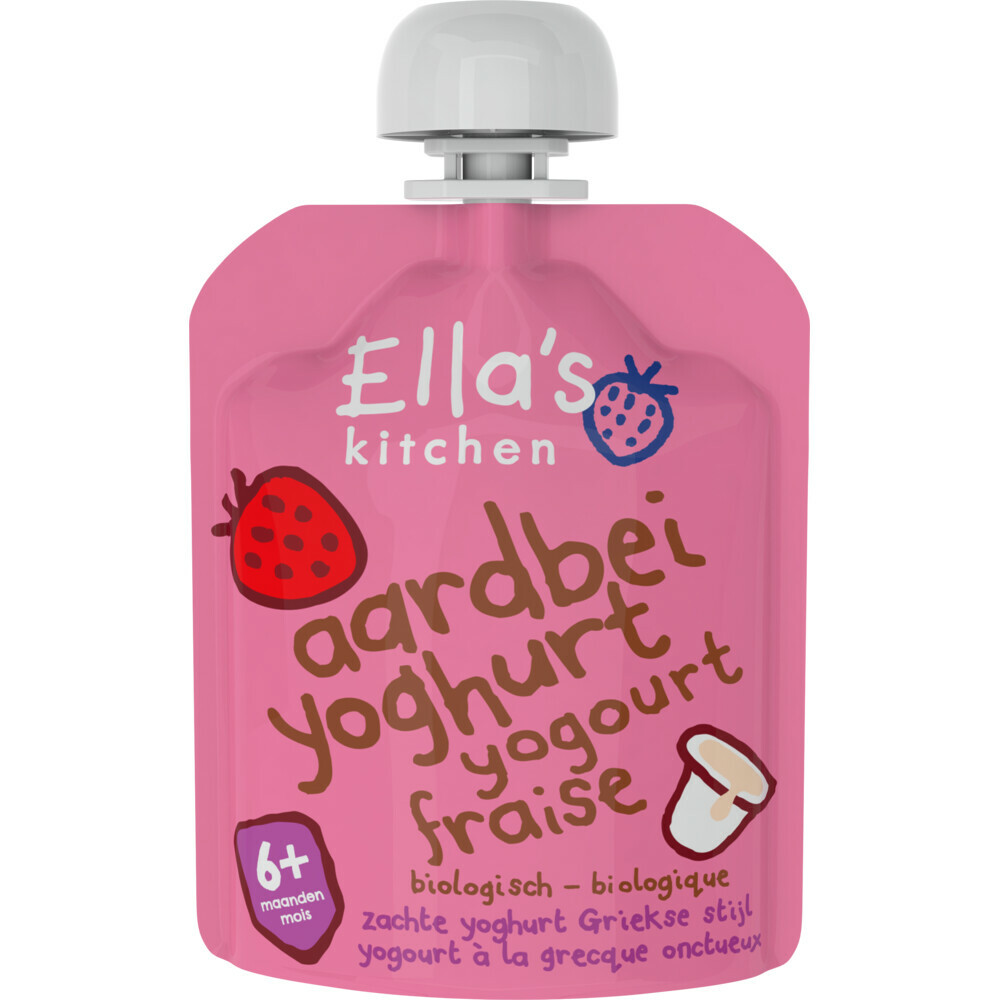 Yoghurt Griekse Stijl 6+ m Aardbei 90 gr