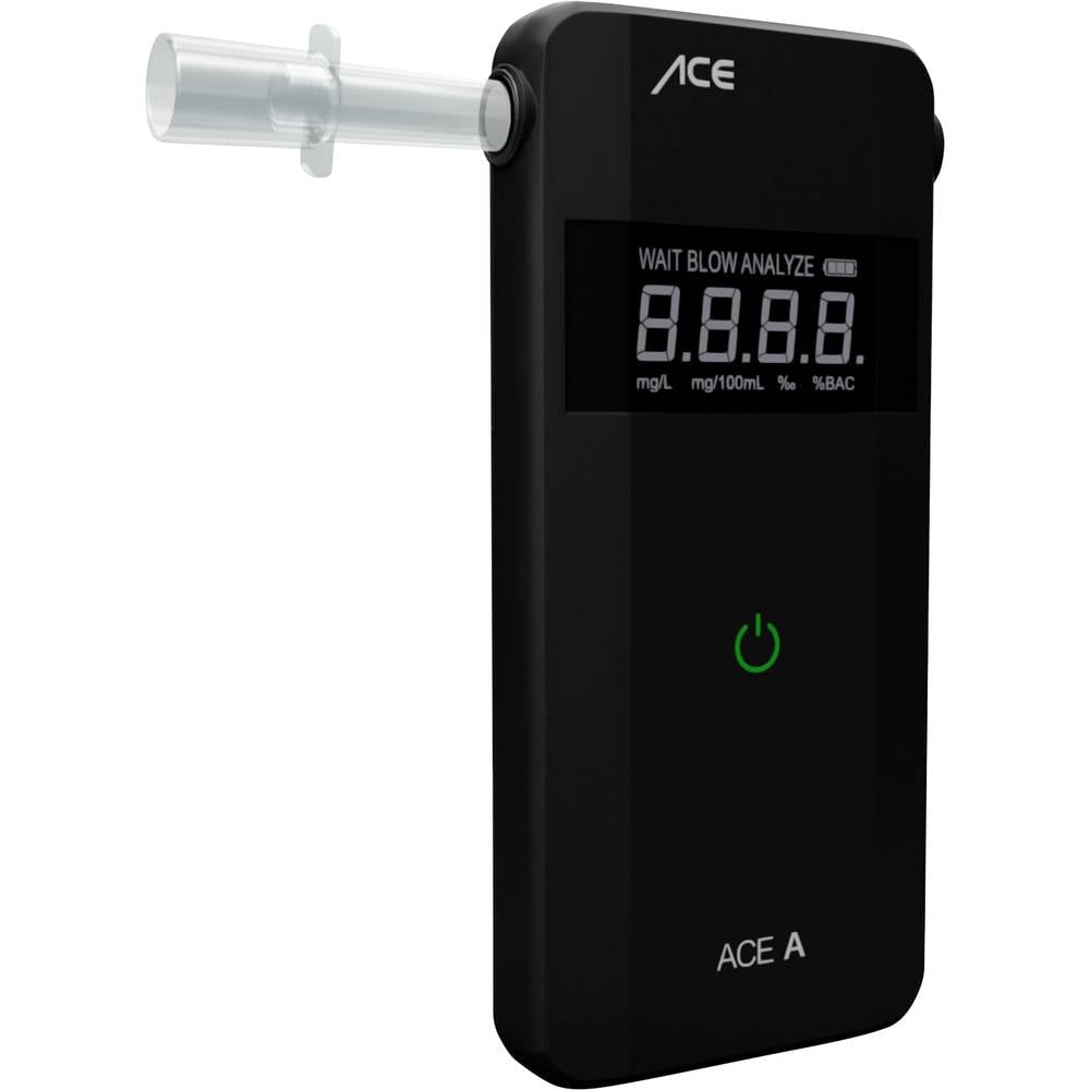 A Alcoholtester Zwart 0 tot 4 ‰ Weergave van verschillende eenheden, Alarm, Incl. display, Countdown-functie