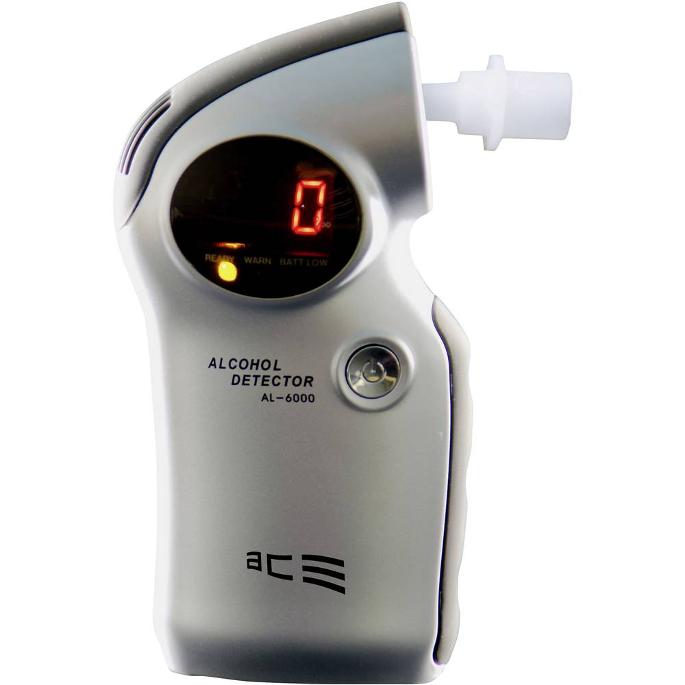 AL6000 Alcoholtester Zilver 0.0 tot 4 ‰ Verwisselbare sensor, Incl. display