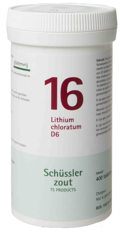 Schussler celzout 16 litium chloratum d6 400tab