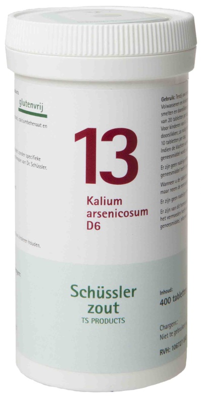 Schussler celzout 13 kalium arsenicosum d6 400tab