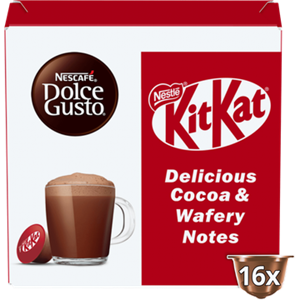 Nescafe ESCAF&Eacute; Dolce Gusto, Chocolademelk Capsules KitKat, 16 cups, 256 gr bij Jumbo