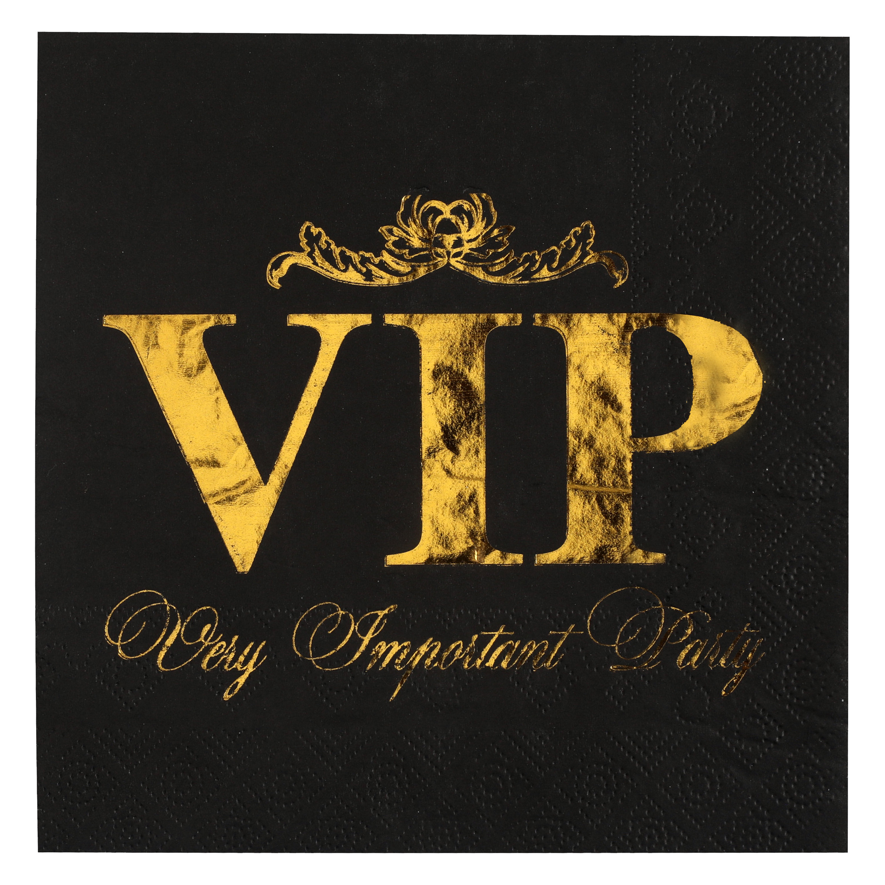 VIP thema feest servetten - 10x stuks - 33 x 33 cm - papier - goud/zwart themafeest -