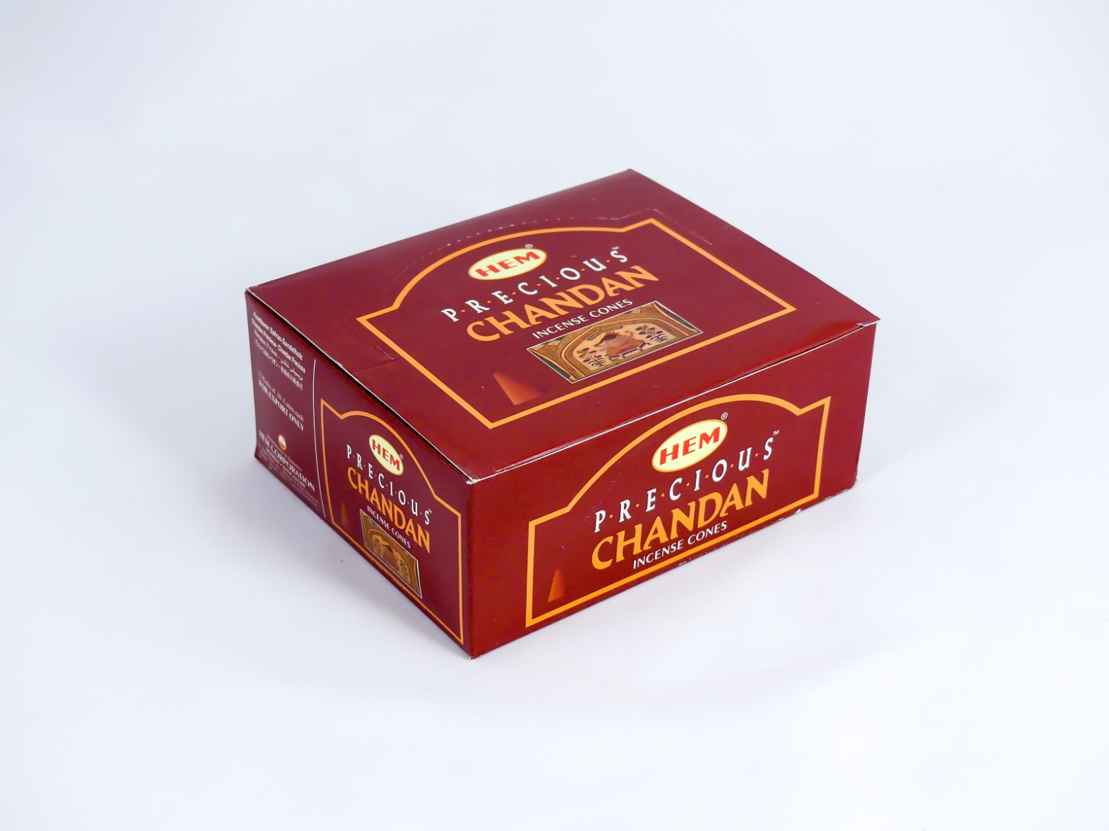 LalaShops HEM Wierook Kegels / Cones -  Indiase Sandelhout / Chandan (Precious) - Voordeelbox (12 Pakjes / 120 Kegels)