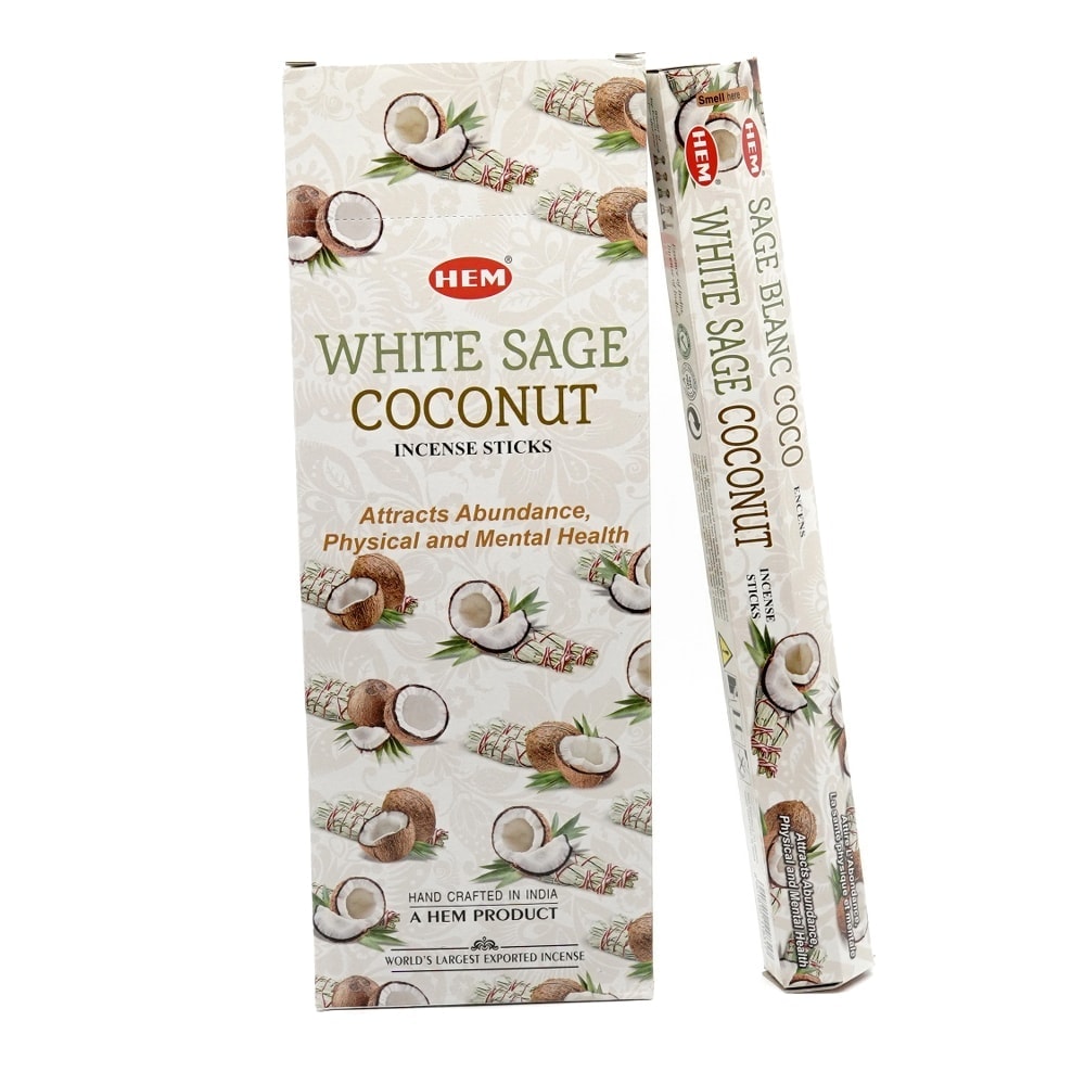 LalaShops HEM Wierook - White Sage Coconut  - Slof / Voordeelbox (6 Pakjes / 120 stokjes)