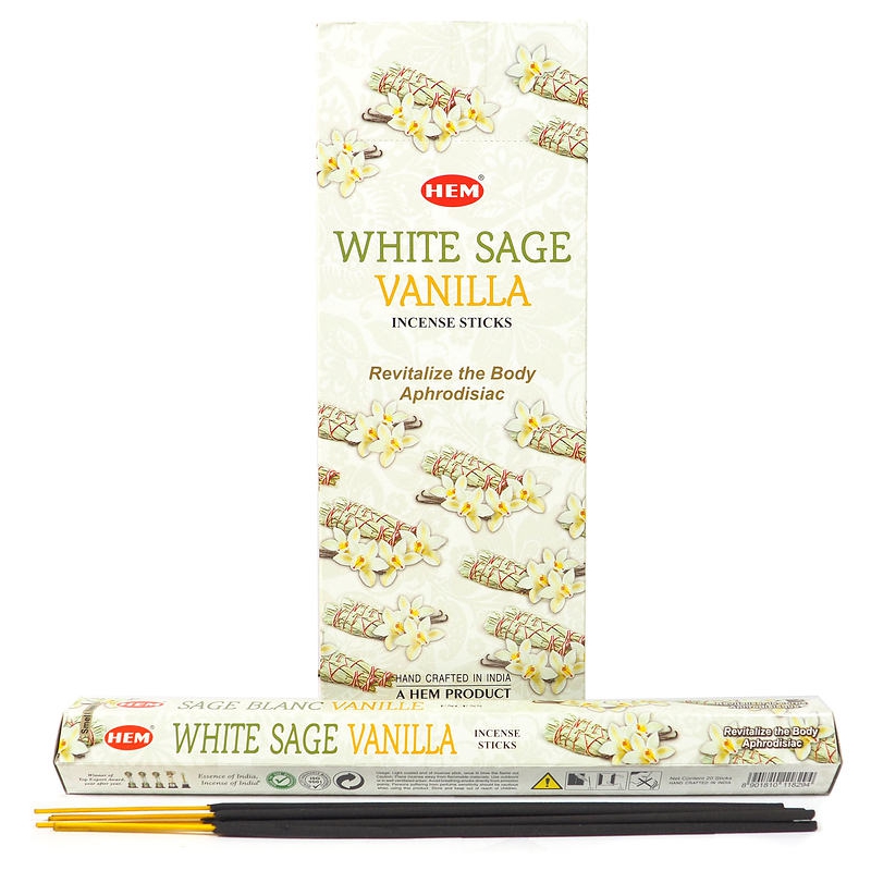 LalaShops HEM Wierook - White Sage Vanilla  - Slof / Voordeelbox (6 Pakjes / 120 stokjes)