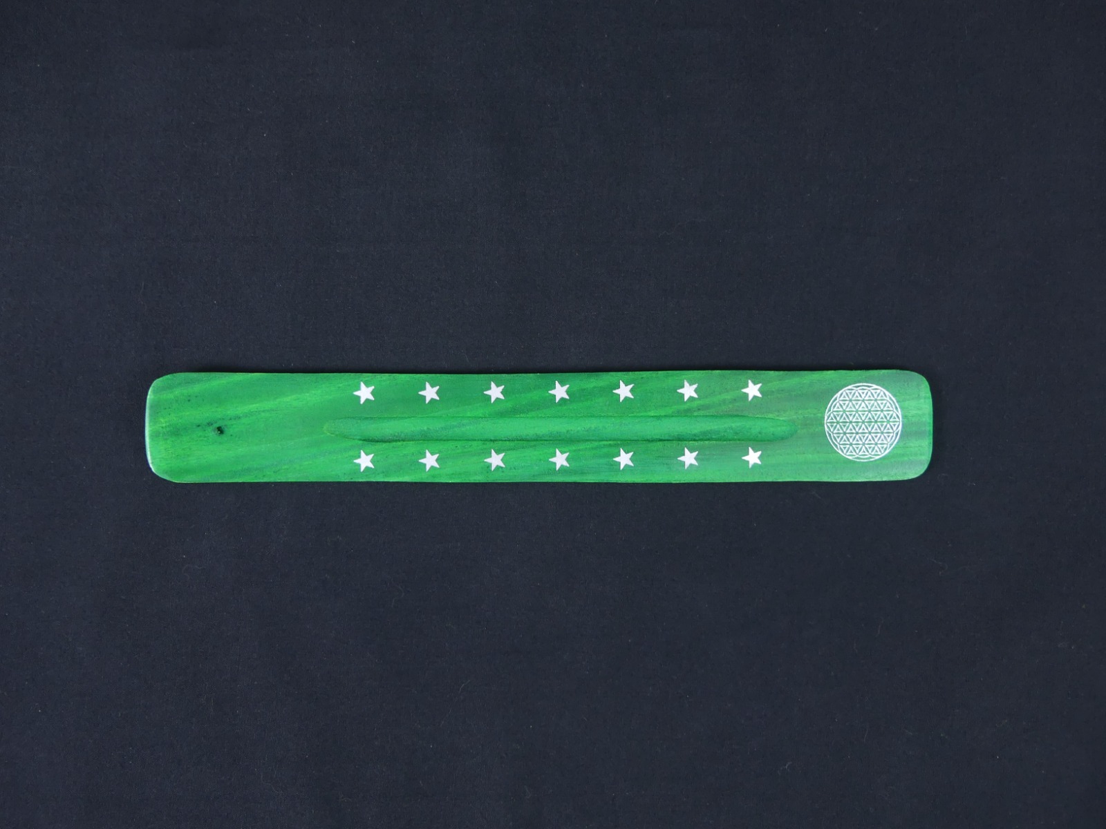 LalaShops Wierook Brander - Wierook Houder - Plankje Groen - Geometrisch