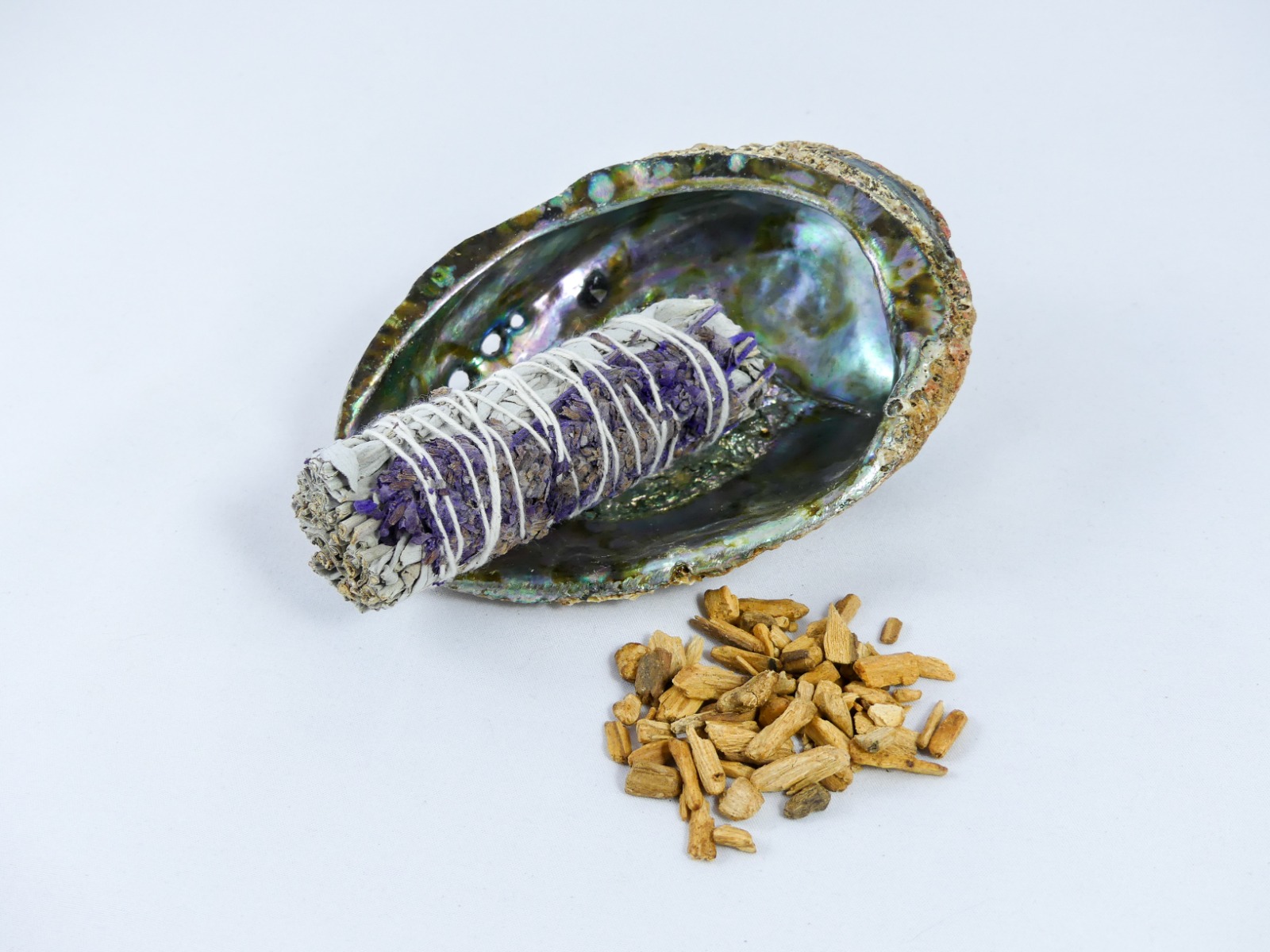 LalaShops Set Abalone - Abalone Schelp, Smudgestick en Palo Santo Snippers