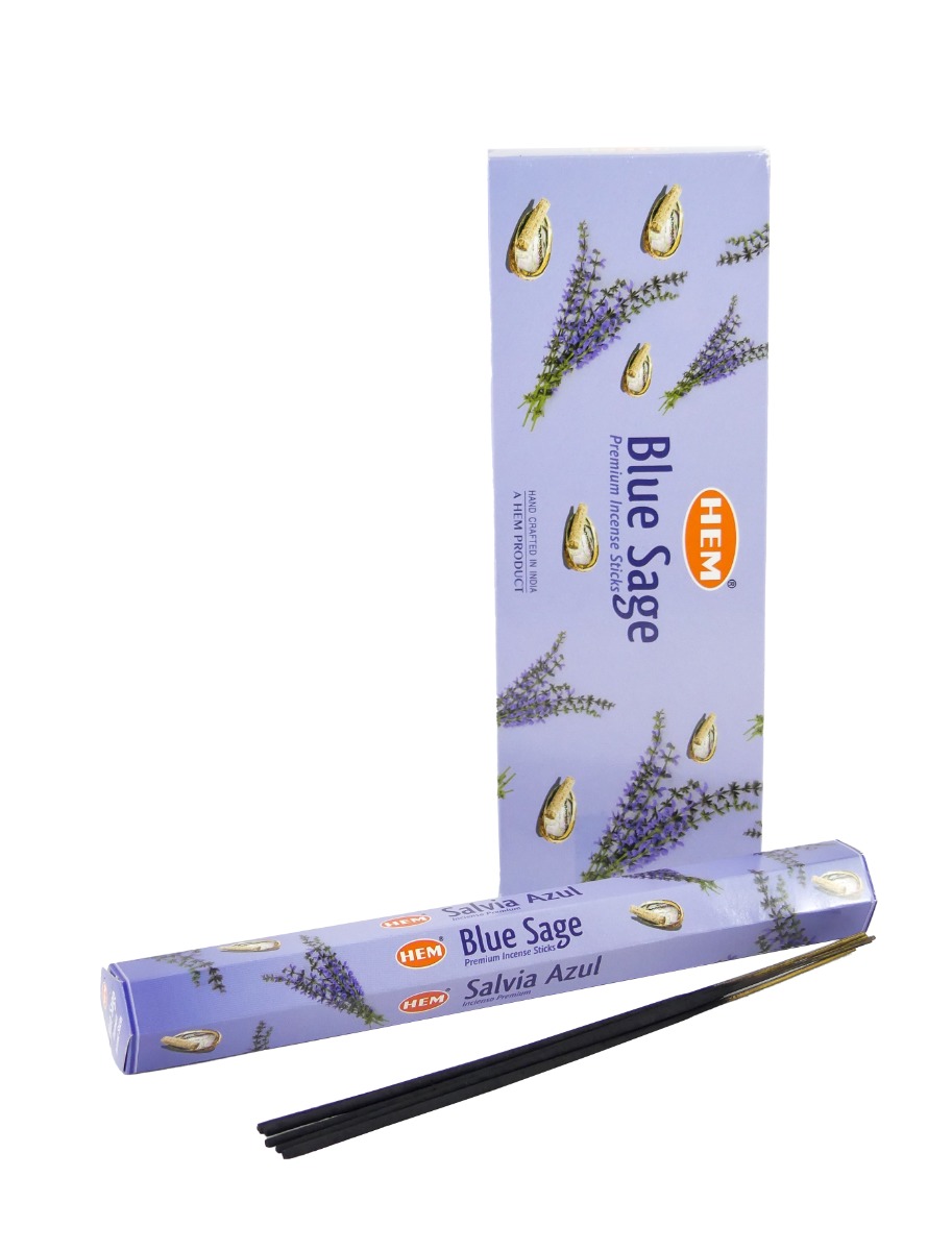 LalaShops HEM Wierook - Blue Sage - Slof / Voordeelbox (6 Pakjes / 120 stokjes)