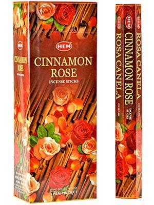 LalaShops HEM Wierook - Cinnamon Rose - Slof / Voordeelbox (6 Pakjes / 120 stokjes)