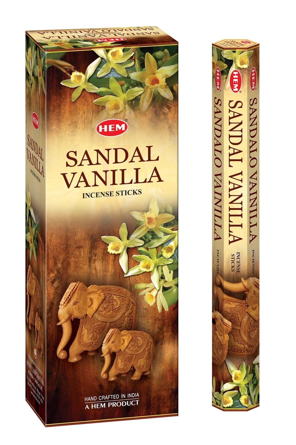 LalaShops HEM Wierook - Sandal Vanilla - Slof / Voordeelbox (6 Pakjes / 120 stokjes)
