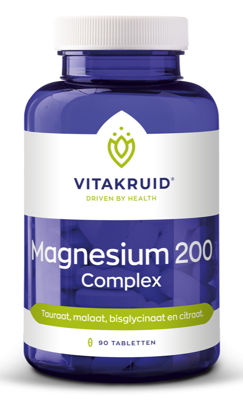 Vitakruid Magnesium 200 Complex Tauraat Malaat Bisglycinaat 90