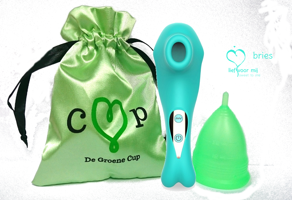 Webvrouw Menstrubatie pakket De Groene Cup (Maat: Model I (Small))