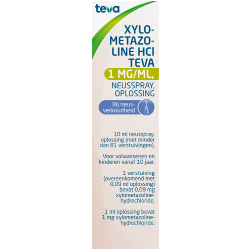 Xylometazoline hci 1mg/ml neusspray 10ml