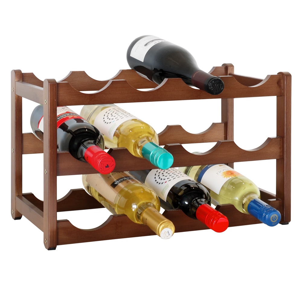 IVOL Houten wijnrek voor 12 flessen