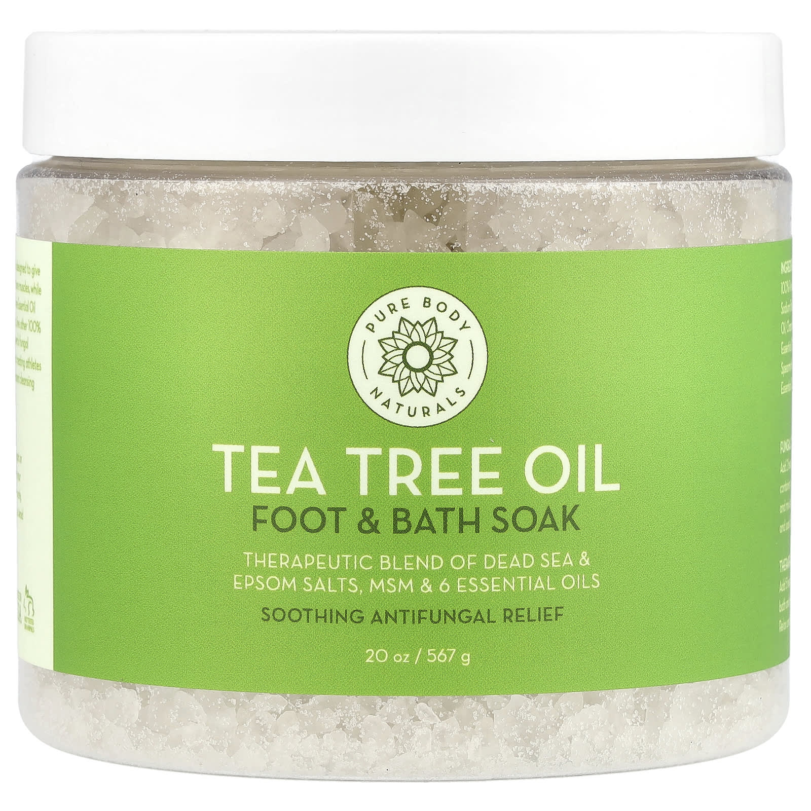 Pure Body Naturals , Tea Tree Oil Foot Soak and Bath Soak, 20 oz (567 g)