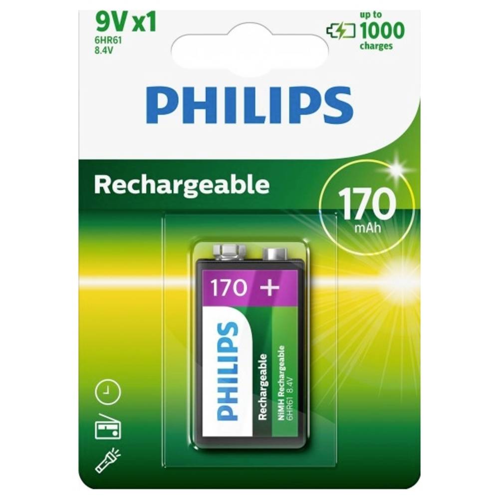Oplaadbare 9V batterij (blok) HR22 NiMH 8.4 V 170 mAh 1 stuk(s)