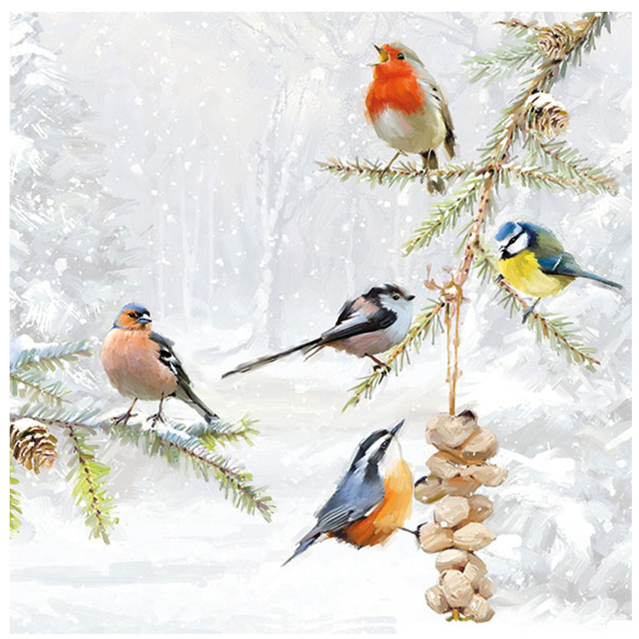 Ambiente Servetten Tuinvogels - 20x stuks - 33 cm - vogel thema -