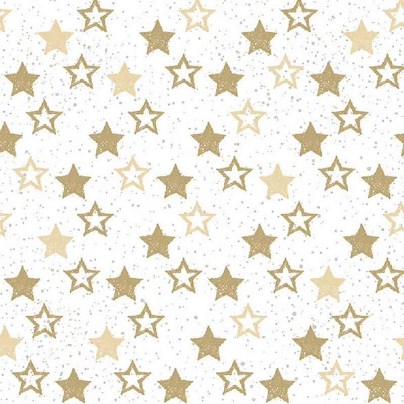 Ambiente 40x Servetten met gouden sterretjes 33 x 33 cm -