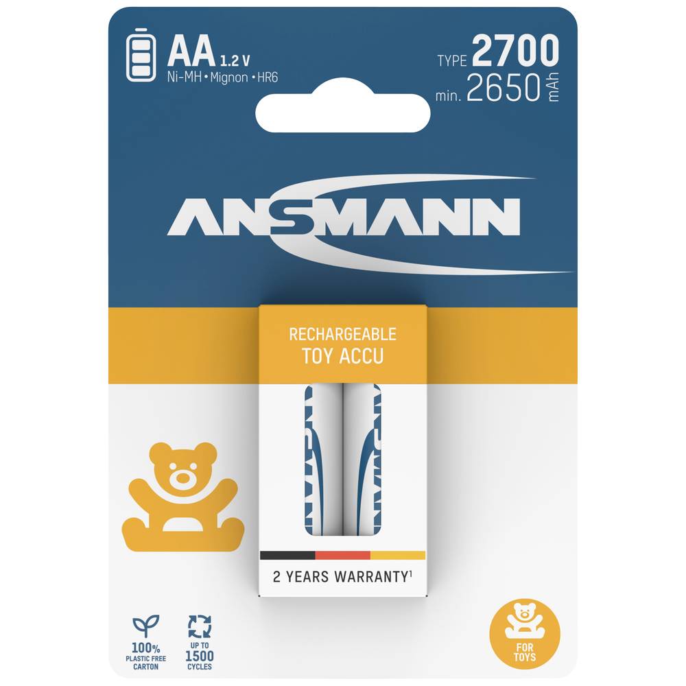 1312-0037 Oplaadbare AA batterij (penlite) NiMH 2650 mAh 1.2 V 2 stuk(s)