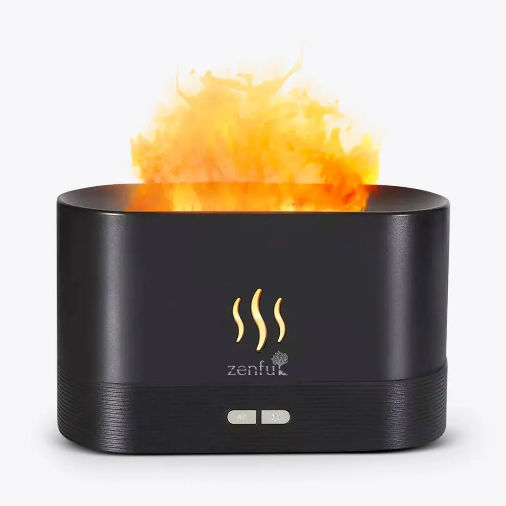 Zenful Flame aroma diffuser met vlam effect en luchtbevochtiger zwart