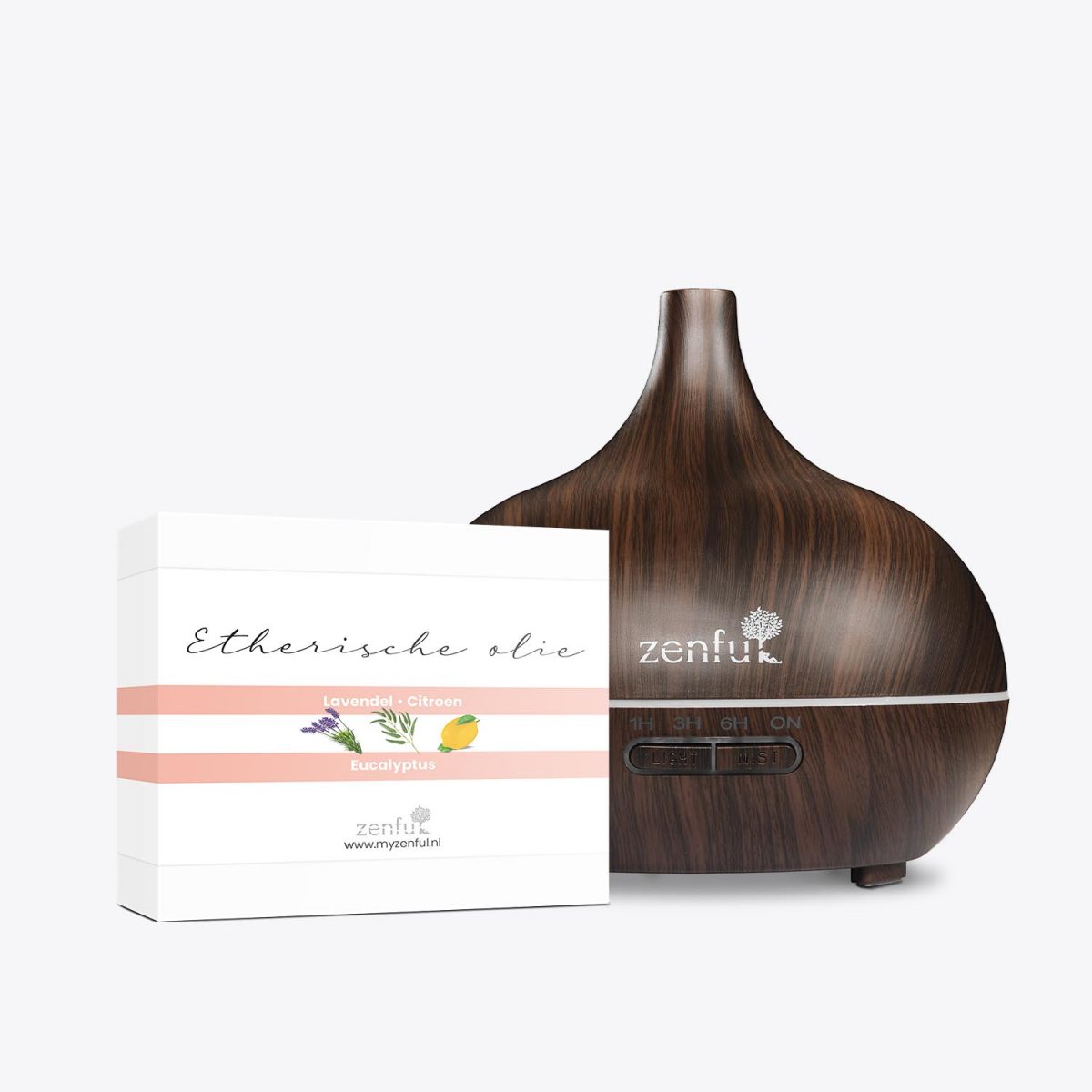 Zenful Aromatherapie actie set - Dewdrop donker + Etherische olie set