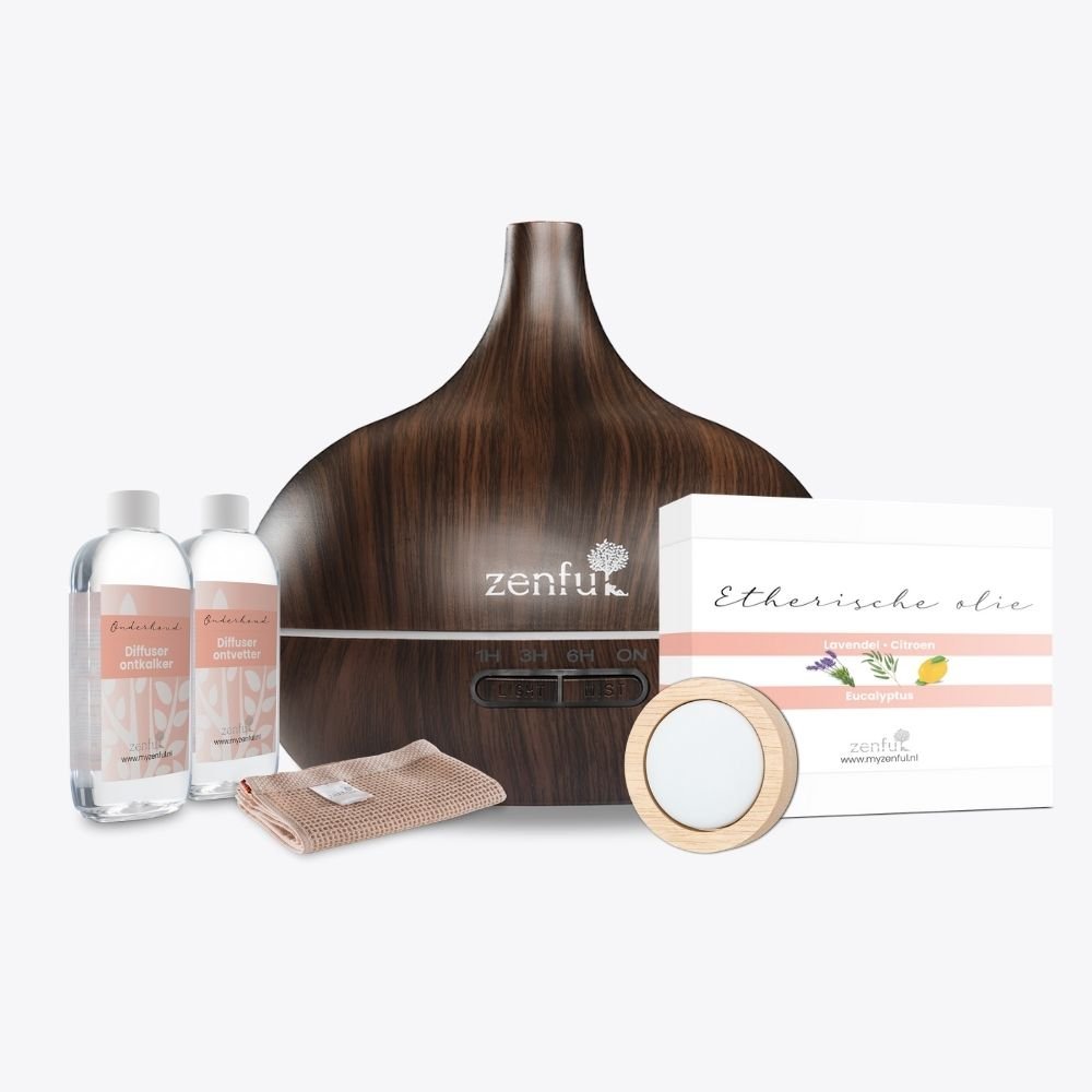 Zenful Aromatherapie set compleet voor starters: Dewdrop donker hout