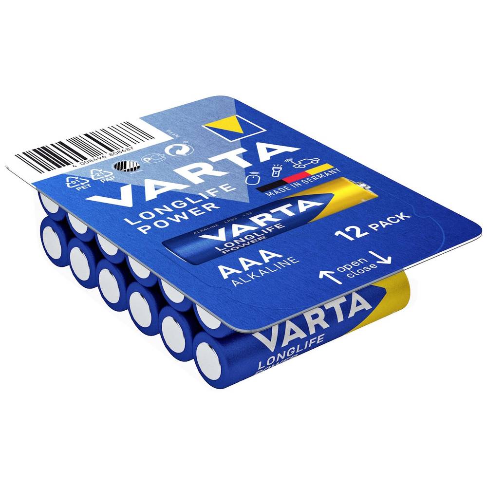 Varta LONGLIFE Power AAA Big Box 12 AAA batterij (potlood) Alkaline 1260 mAh 1.5 V 12 stuk(s)