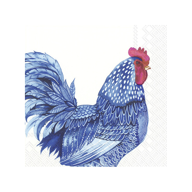 Ihr Feest servetten kip - 60x Blauw - 3-laags - Pasen/Lente - 33 x 33 cm -