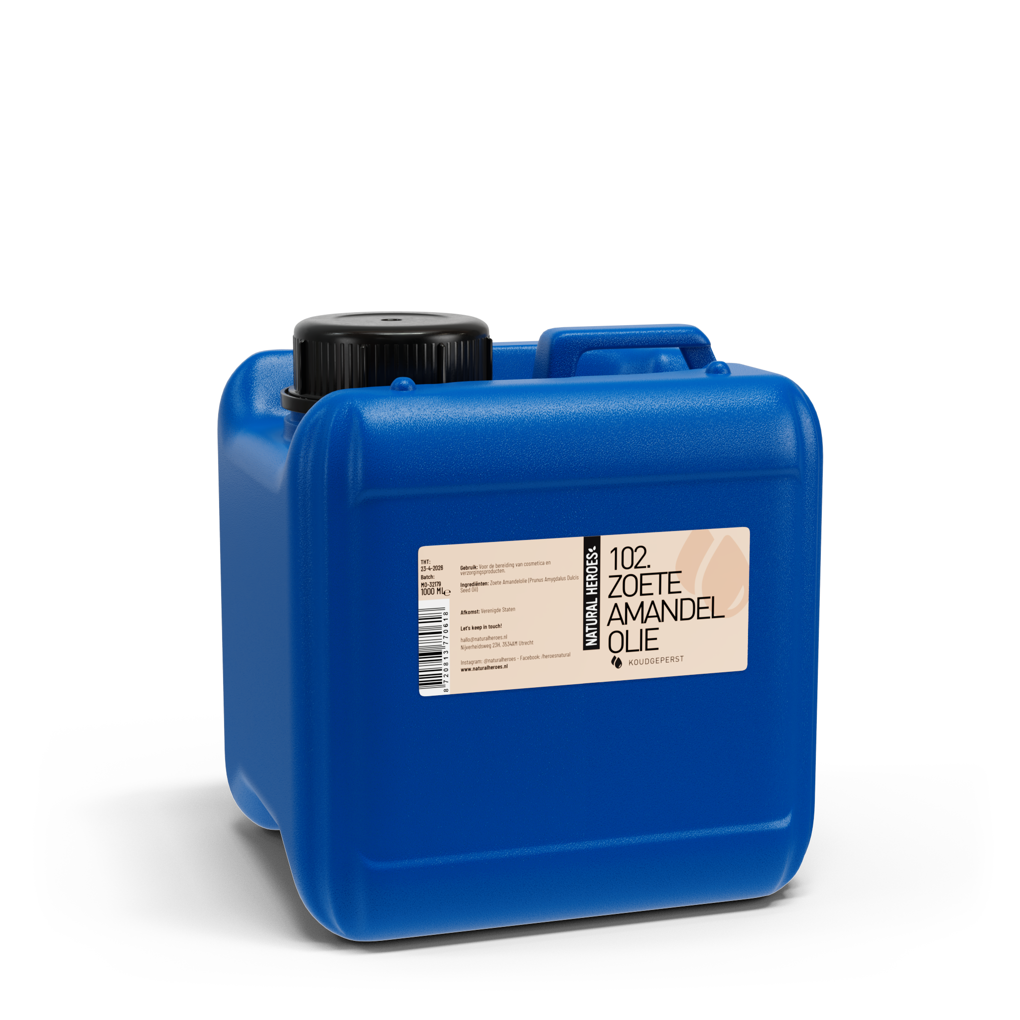 Natural Heroes Zoete Amandelolie (Koudgeperst) 1000 ml (jerrycan)
