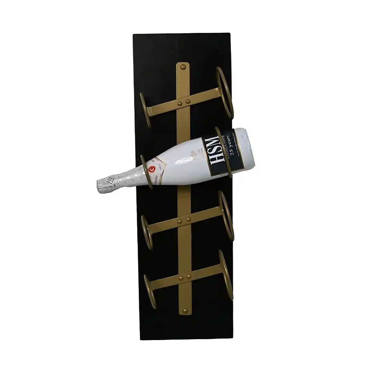 HSM Collection Wijnrek Diabo wand 4 flessen H 65 cm hout goud