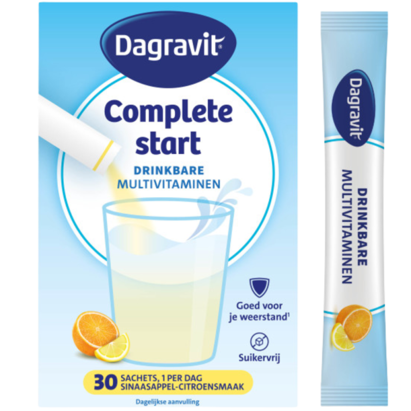 Dagravit Complete start drinkbare multivitaminen citroen-sinaasappel 30 sachets