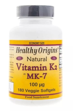 Healthy Origins Natural Vitamin K2 as MK-7 100 mcg (180 Veggie Softgels) - 