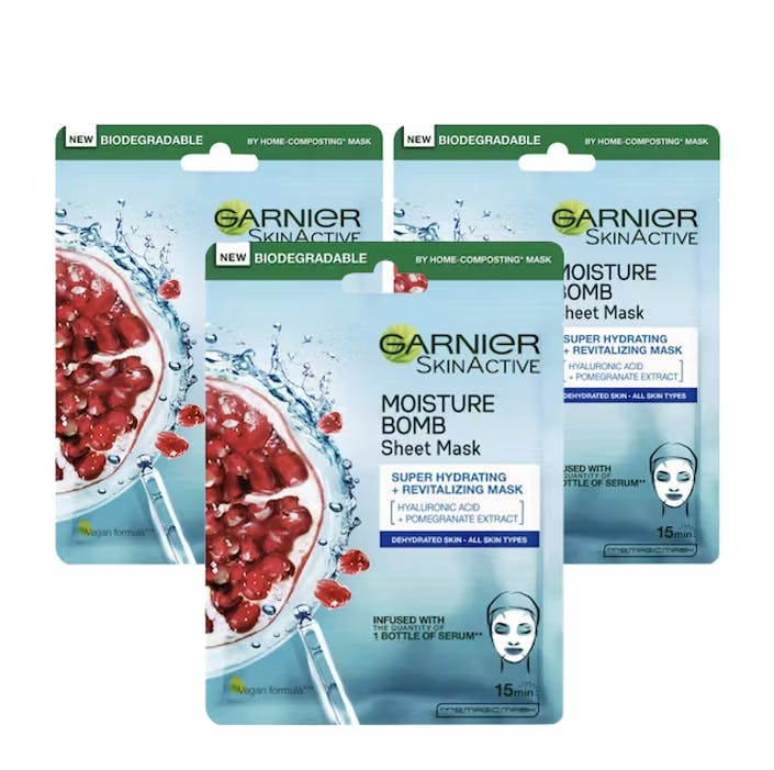 Garnier Skin Active Moisture Bomb Tissue Mask Trio 3 st