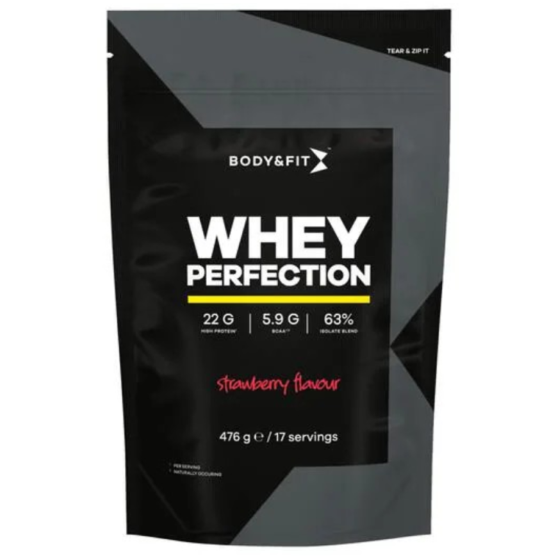 Body & Fit Whey perfection aardbei 476 gram