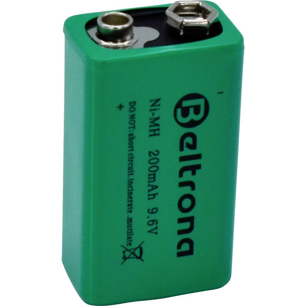 Beltrona BELNIMH9.6200 Oplaadbare 9V batterij (blok) NiMH 200 mAh 9 V 1 stuk(s)