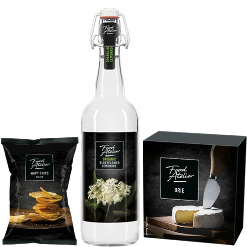 Kerstcadeau Bio limo sparkling - brie - chips