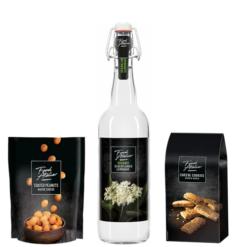 Kerstattentie Bio limo sparkling - borrelnootjes - kaaskoekjes