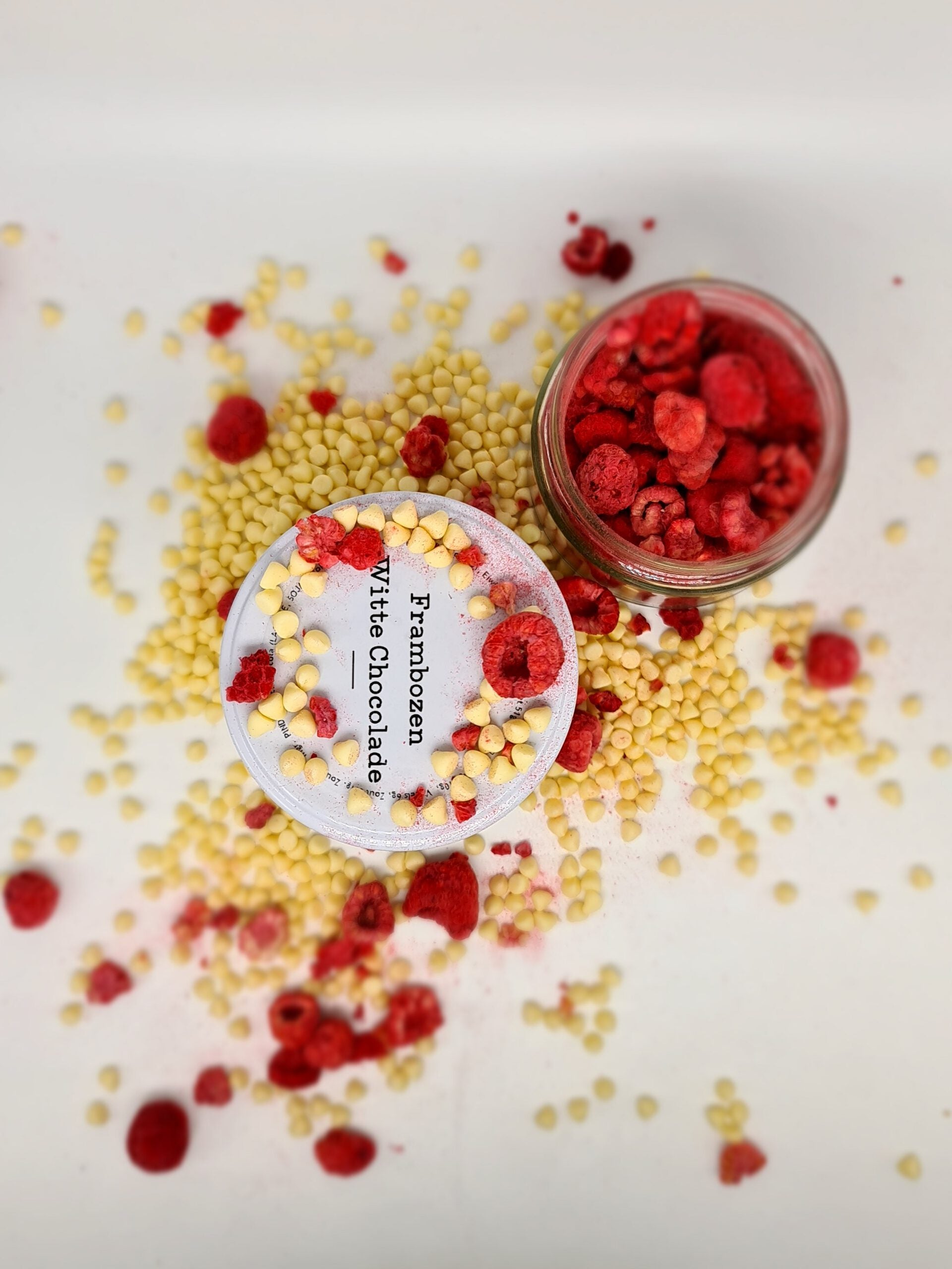 De Pindakaaswinkel Tijdelijk product - Frambozen Witte Chocolade