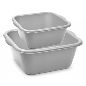 Forte Plastics Afwasbak teil - set van 2 formaten - 10 en 20 liter - grijs - kunststof -