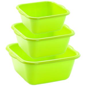 Forte Plastics Voordeelset multi-functionele kunststof teiltjes groen in 3 formaten -