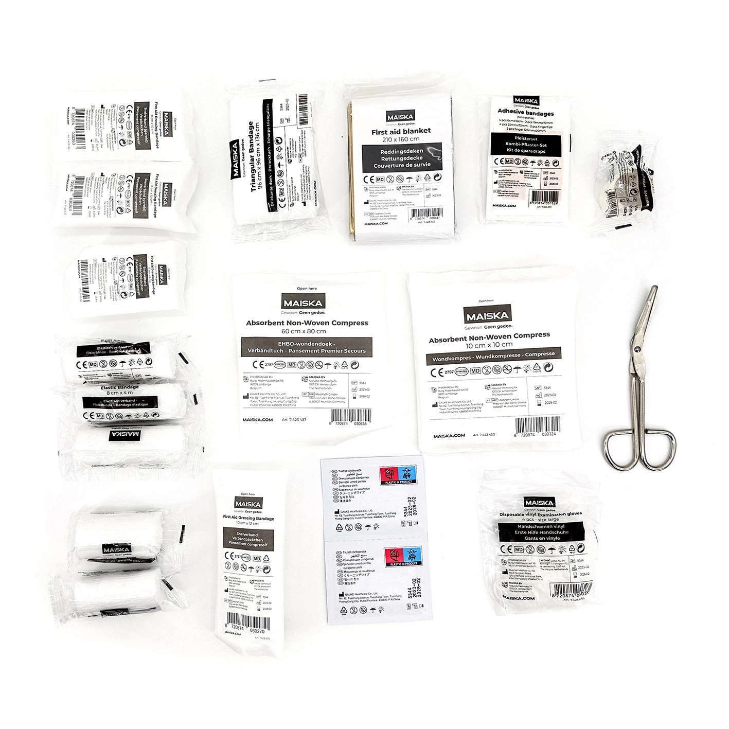 MAISKA Verbanddoos vulling thuis/auto - HEKA Verbanddoos vulling