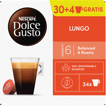 Nescafe ESCAFÉ Dolce Gusto Capsules Lungo 30 + 4 Stuks bij Jumbo