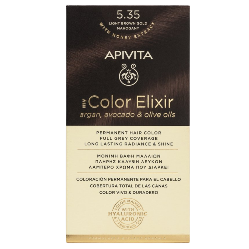 Apivita Hair color kit 5.35 licht bruin goud mahonie 1 stuk