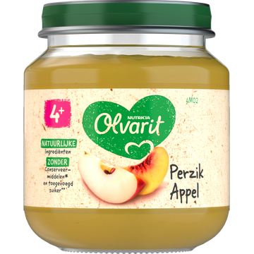 Olvarit lvarit Perzik Appel 4+ Maanden 125 g bij Jumbo