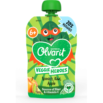 Olvarit lvarit 6+ Maanden Knijpfruit Spinazie, Kiwi, Appel 100 g bij Jumbo