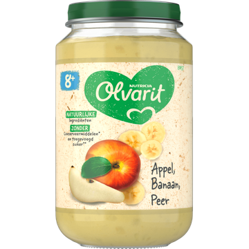 Olvarit lvarit 8+ Maanden Appel Banaan Peer 200g bij Jumbo
