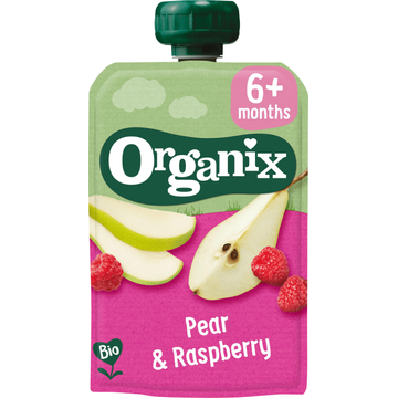 Organix rganix Bio Pear & Raspberry 6+ Months 100 g bij Jumbo