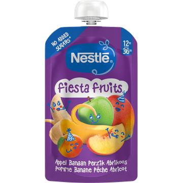 Nestle estle Fiesta Fruits Appel Banaan Perzik Abrikoos 12m36m 110 g bij Jumbo