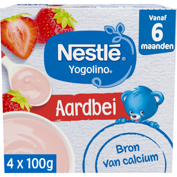 Nestle estle Yogolino Aardbei 6+ maanden baby toetje 4 x 100 g bij Jumbo